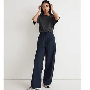 Madewell The Tall Harlow Indigo Blue Wide Leg Pants Women's NWT Size 0
